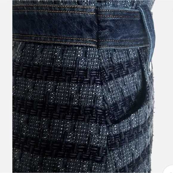 Jason Wu NWT blue tweed with contrasting denim zipper front Mini Dress size L - Picture 11 of 16